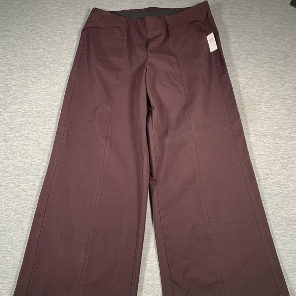 Old Navy Pants Womens XL Burgundy High-Rise Pixie Wide-Leg Comfort Waist Stretch - Picture 2 of 14